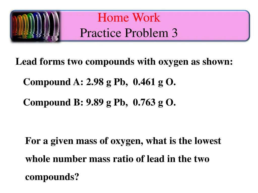 home work practice problem 3