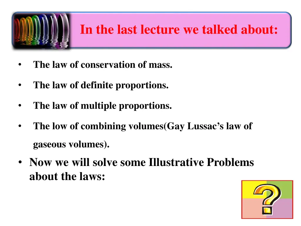 in the last lecture we talked about