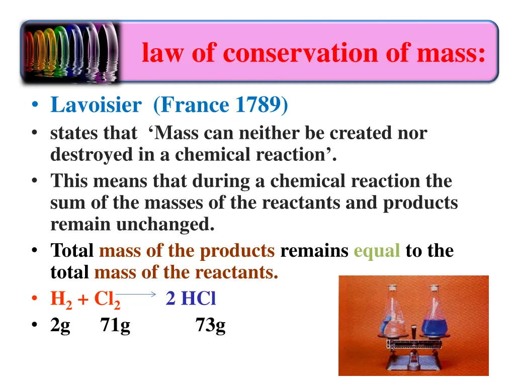 law of conservation of mass