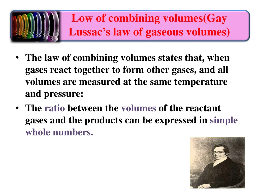 low of combining volumes gay lussac