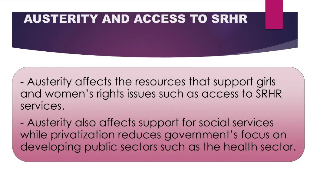 austerity and access to srhr