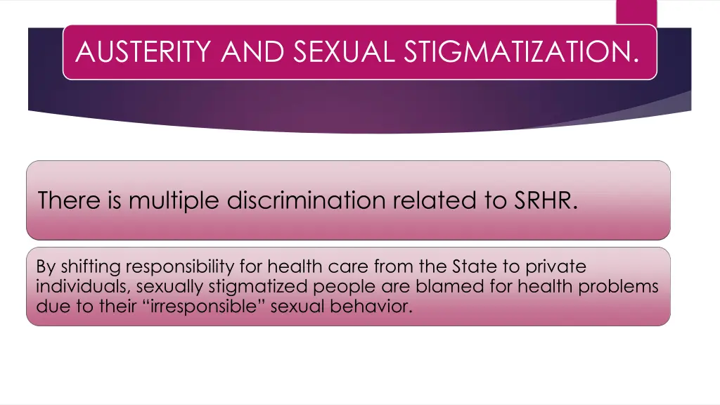 austerity and sexual stigmatization