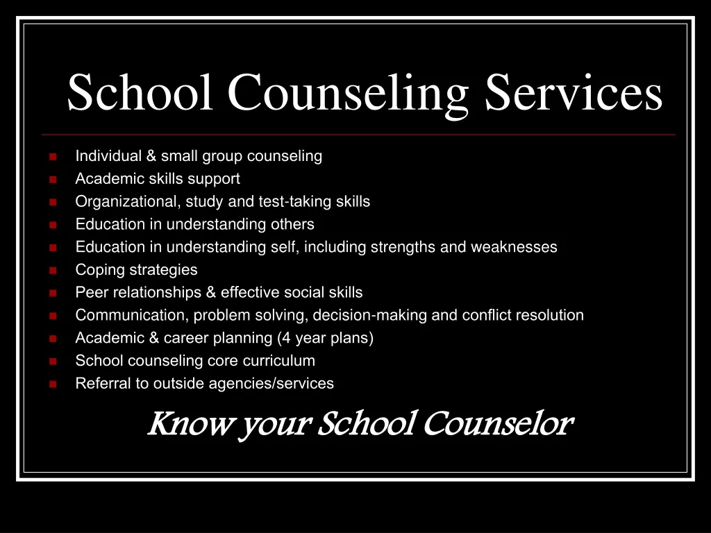 school counseling services