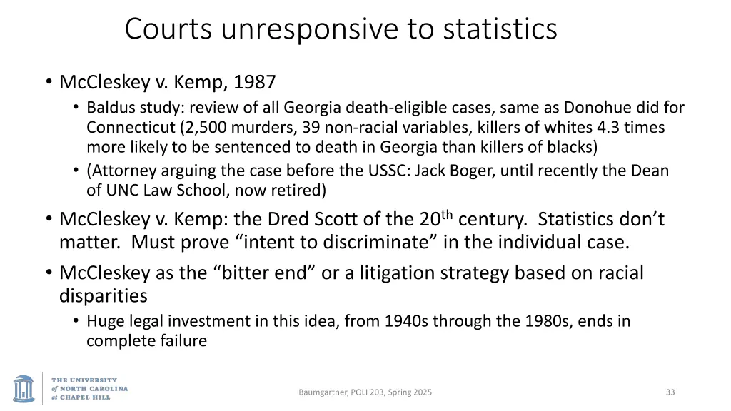 courts unresponsive to statistics