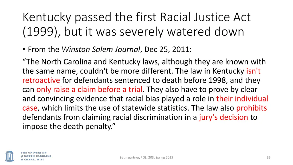 kentucky passed the first racial justice act 1999