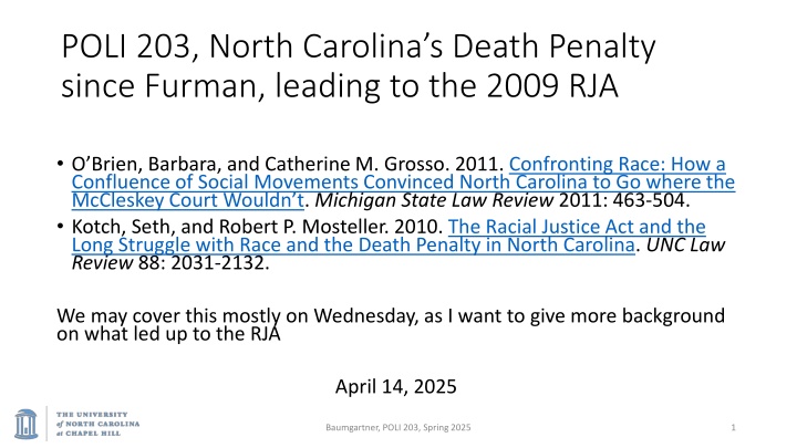 poli 203 north carolina s death penalty since