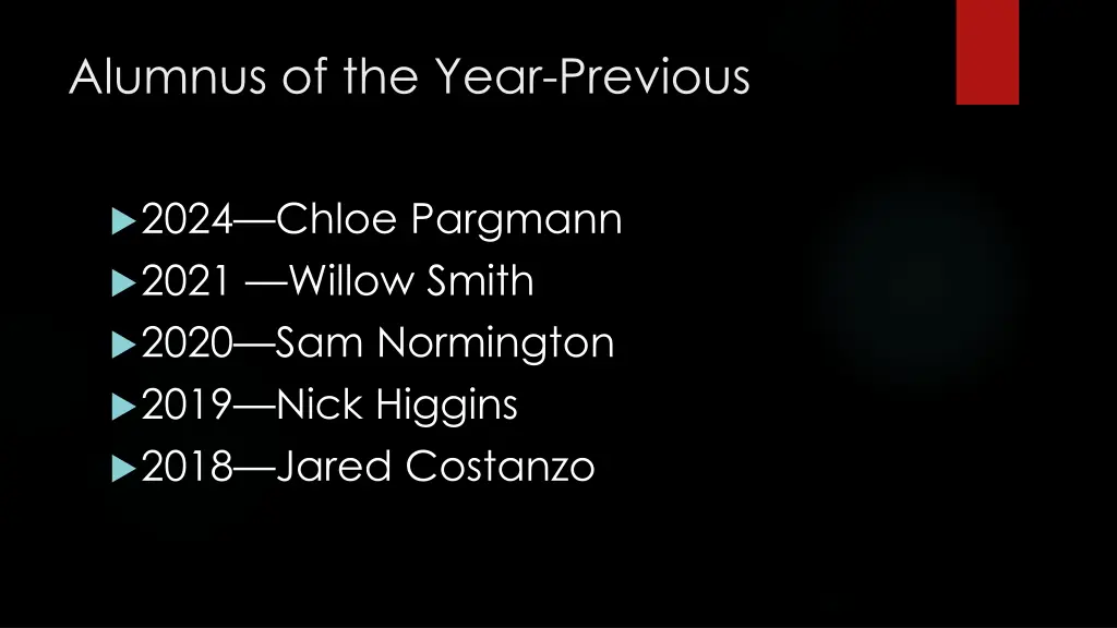 alumnus of the year previous