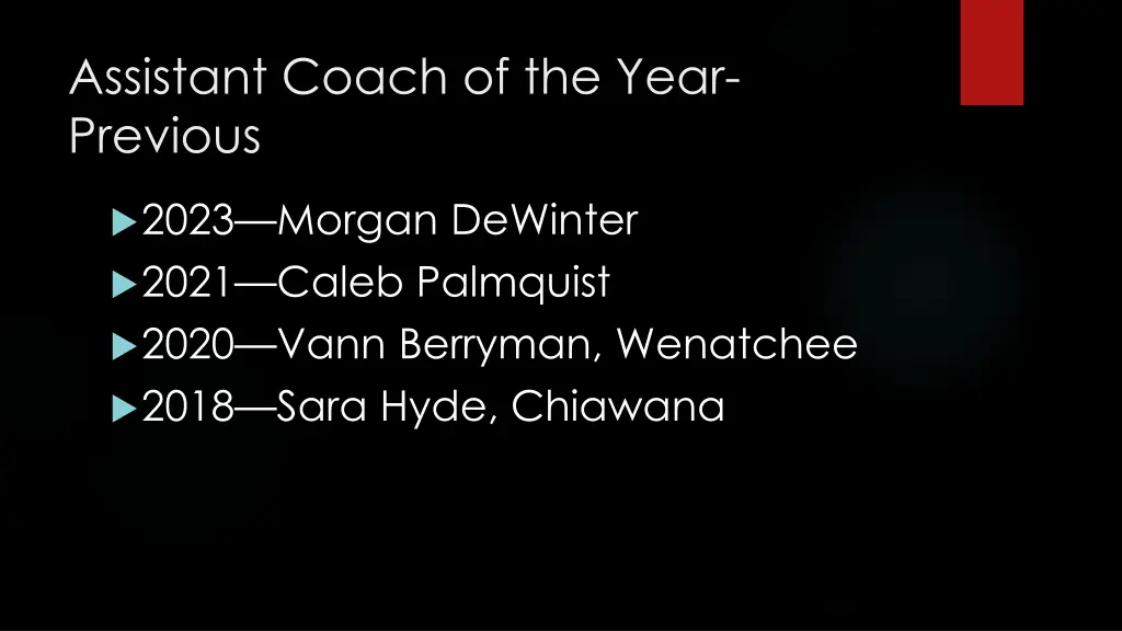 assistant coach of the year previous