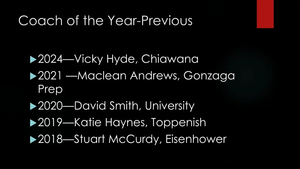 coach of the year previous