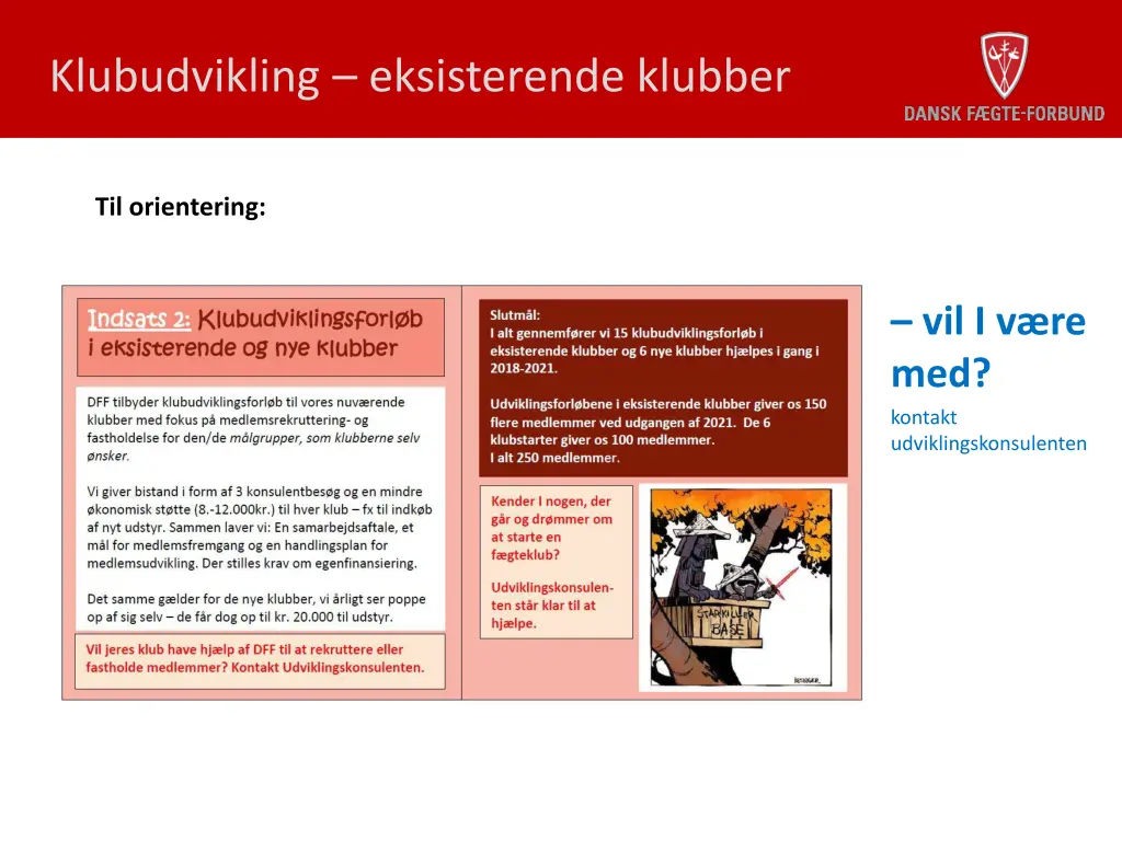 klubudvikling eksisterende klubber