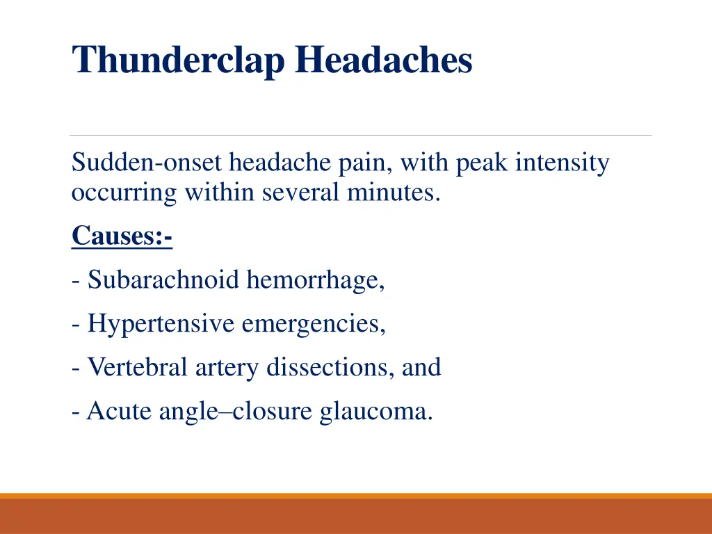 thunderclap headaches