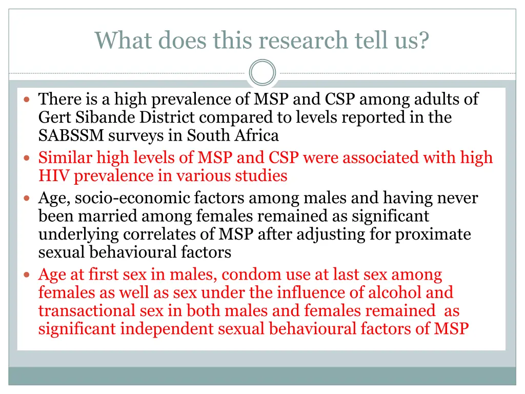 what does this research tell us