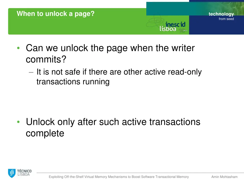 when to unlock a page