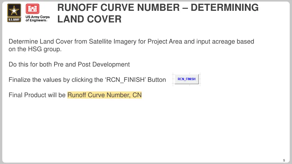 runoff curve number determining land cover
