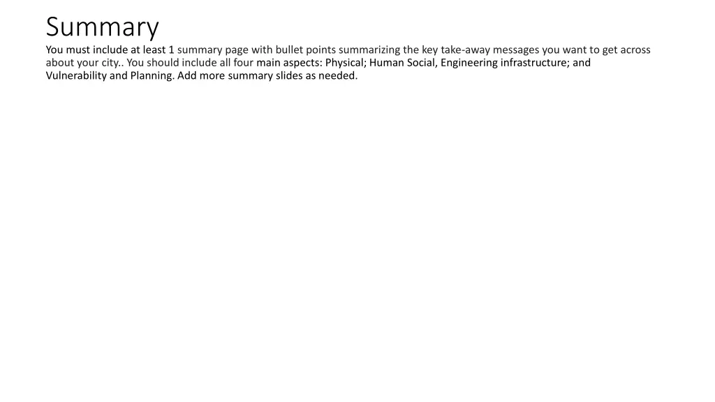 summary you must include at least 1 summary page