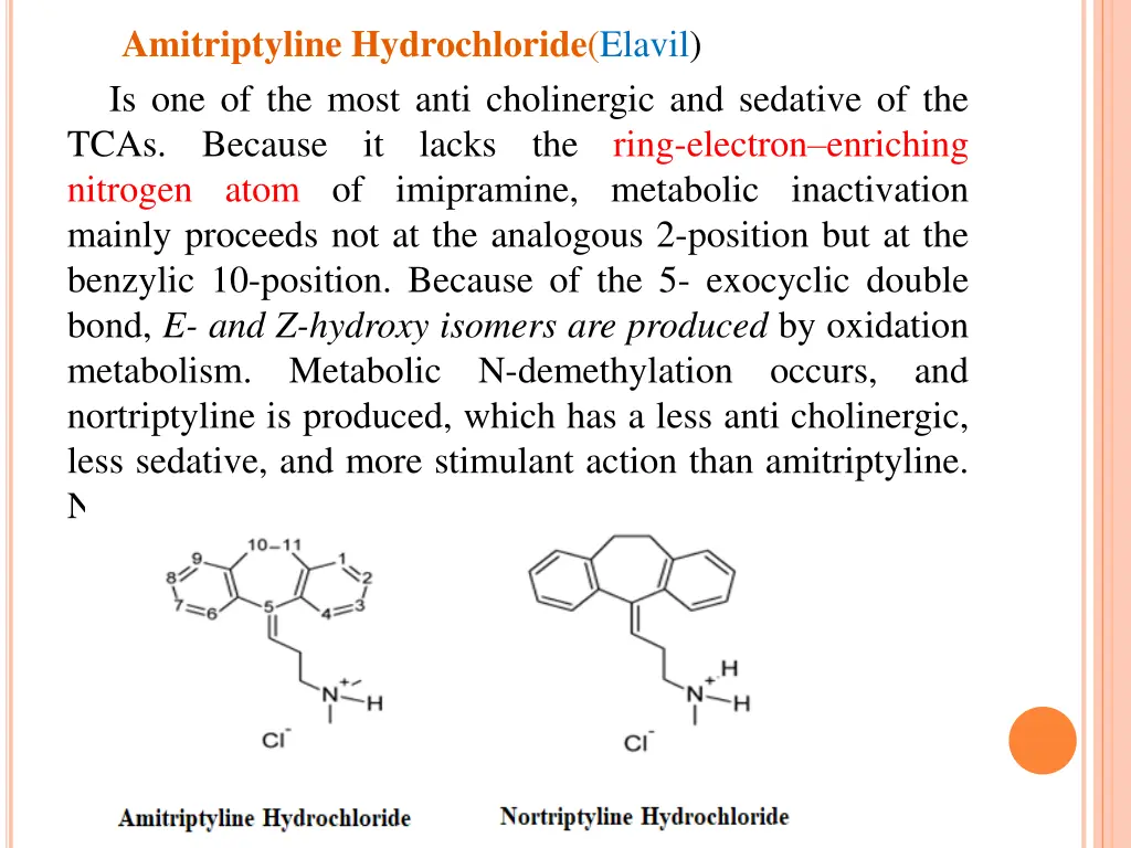 amitriptyline hydrochloride elavil