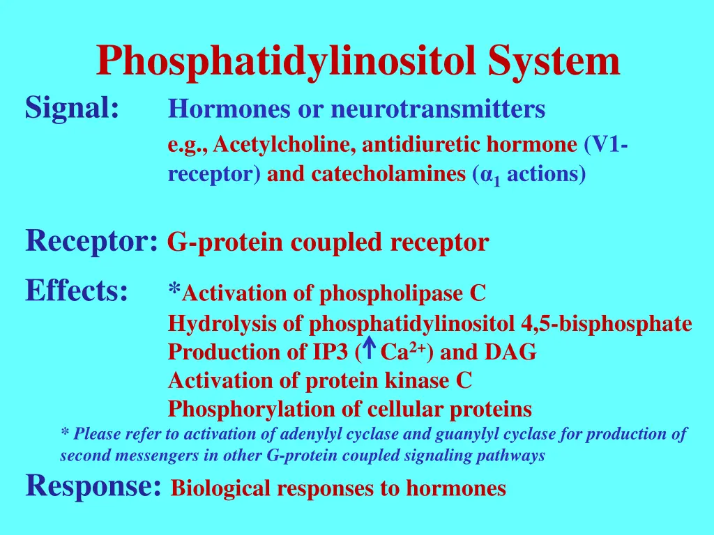 phosphatidylinositol system signal hormones