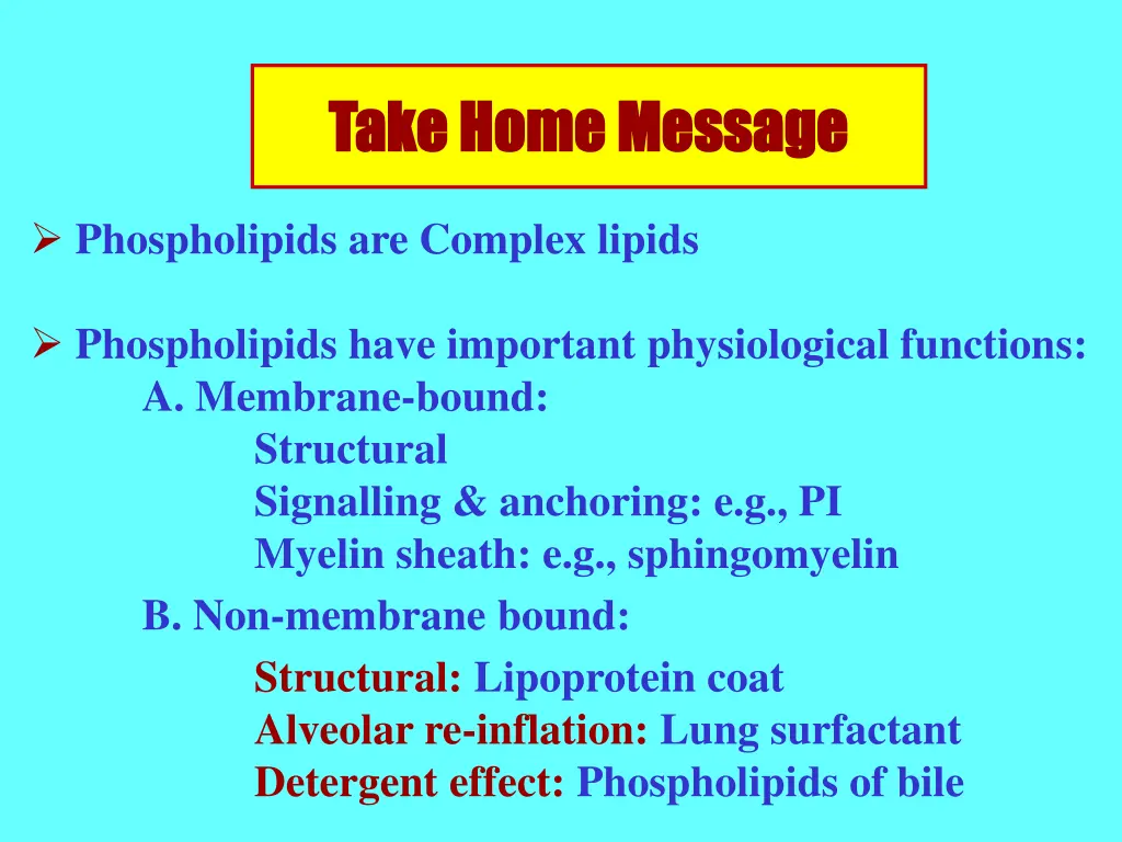 take home message take home message