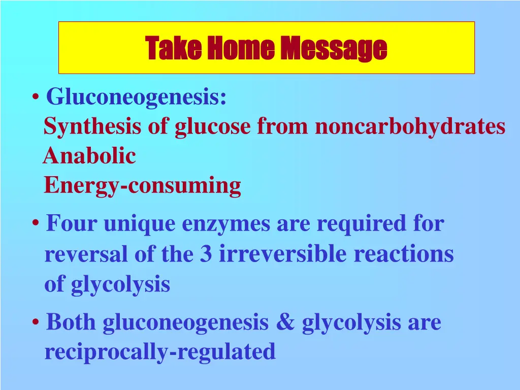 take home message take home message