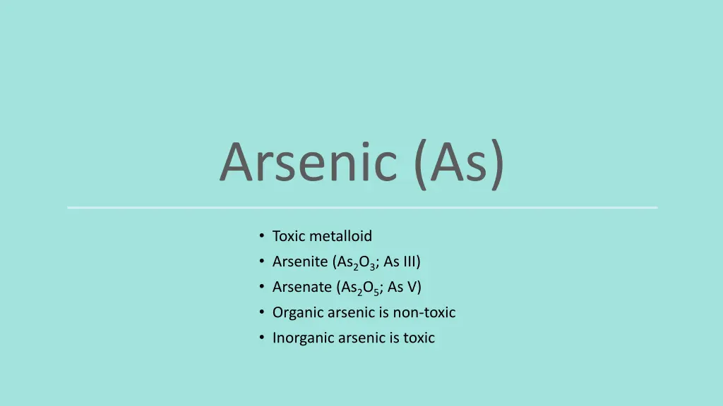 arsenic as