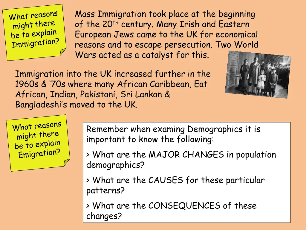 mass immigration took place at the beginning