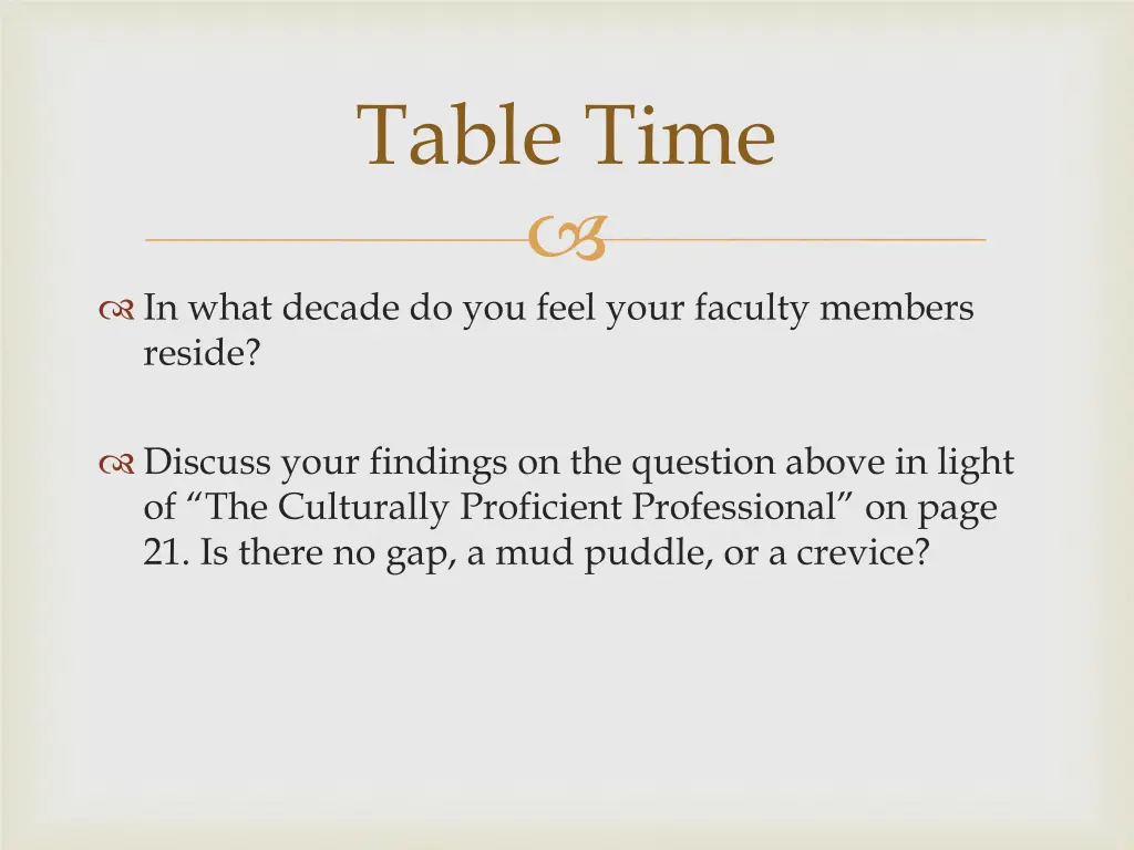table time
