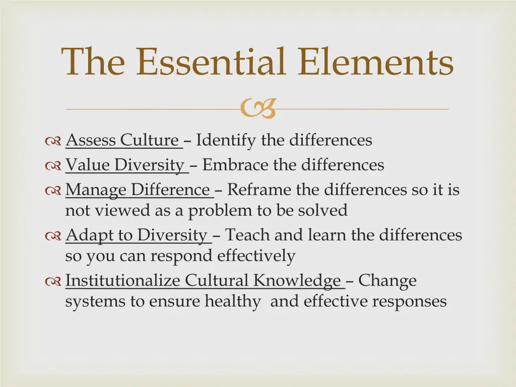 the essential elements
