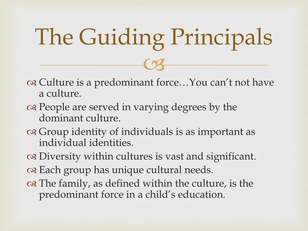 the guiding principals
