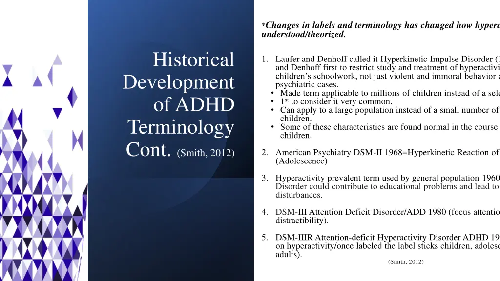 changes in labels and terminology has changed