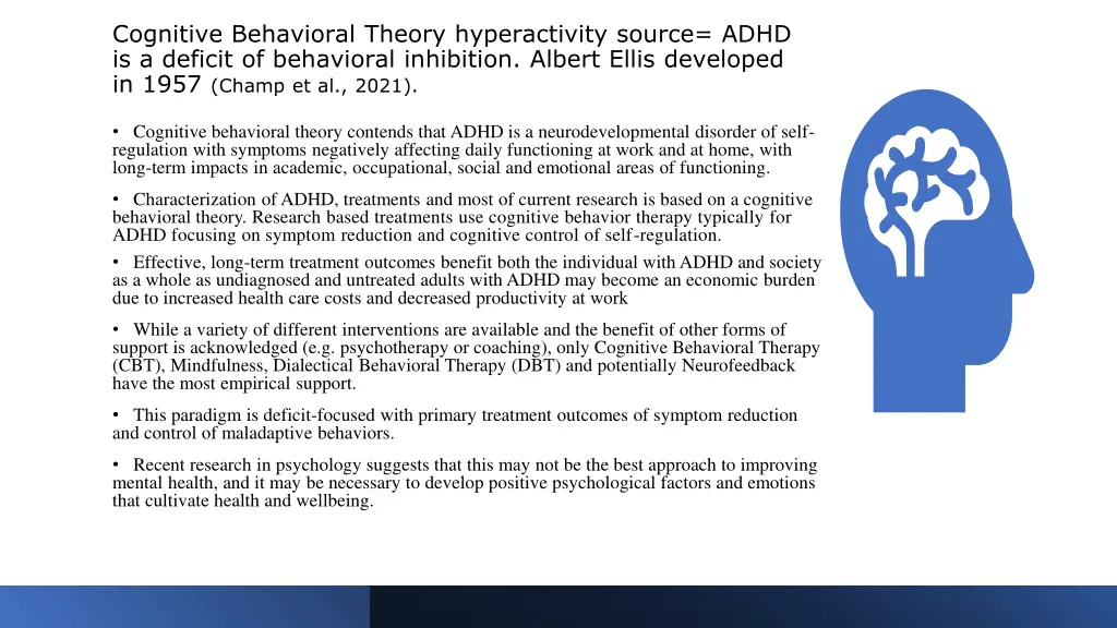 cognitive behavioral theory hyperactivity source