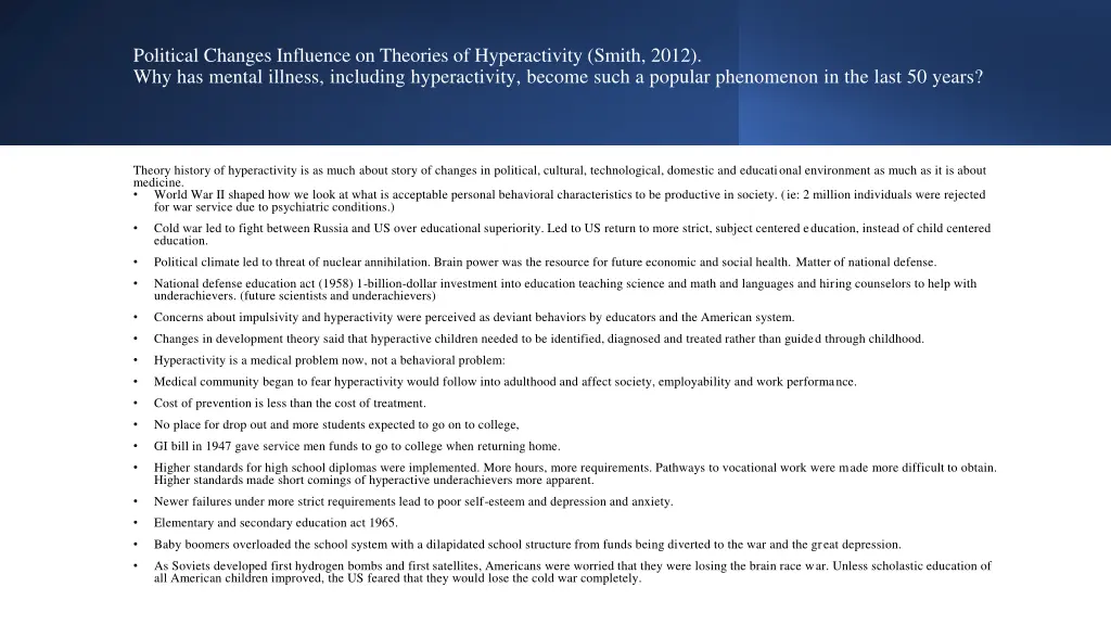 political changes influence on theories