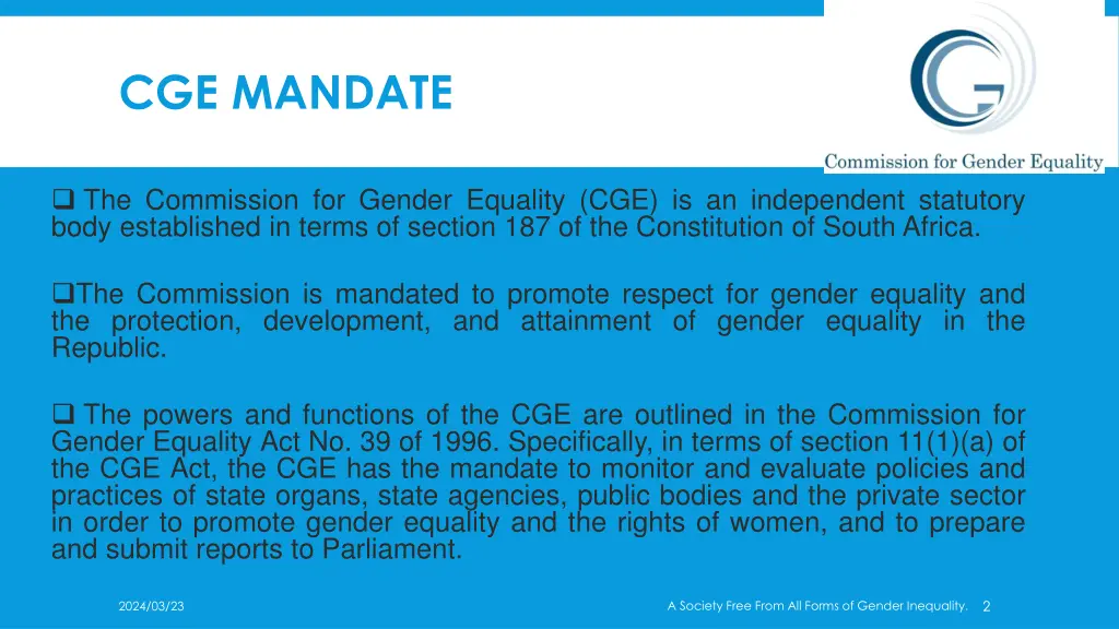 cge mandate