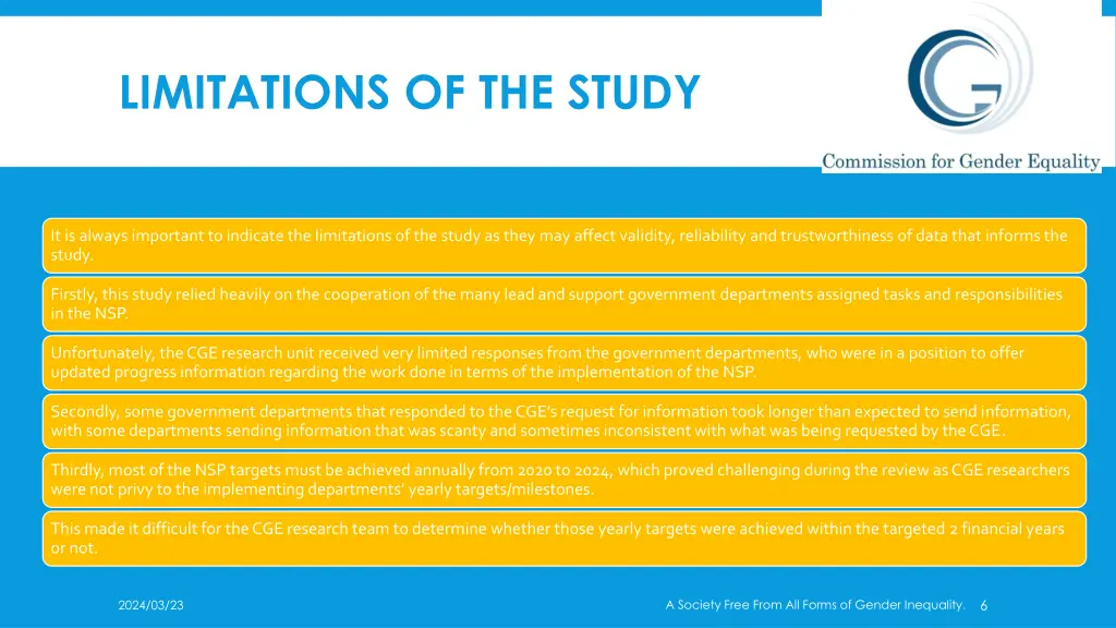 limitations of the study