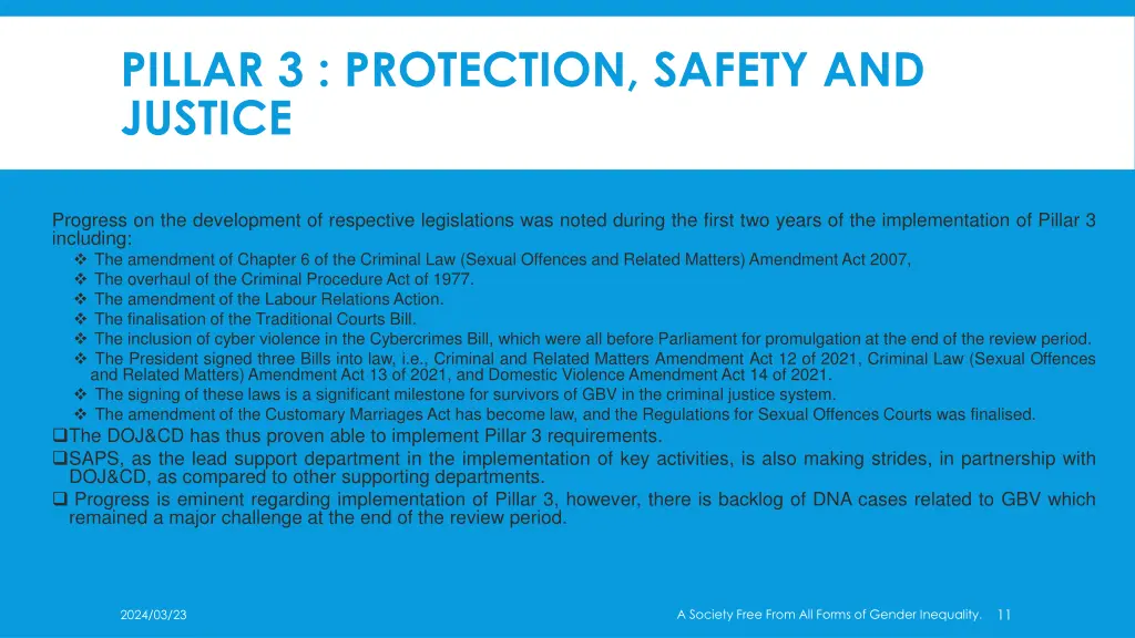 pillar 3 protection safety and justice