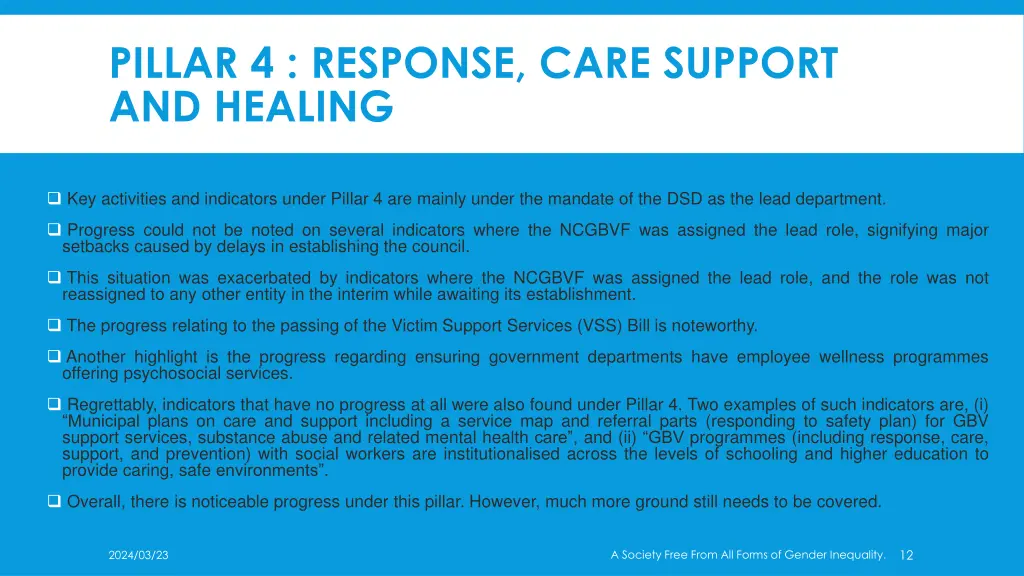 pillar 4 response care support and healing