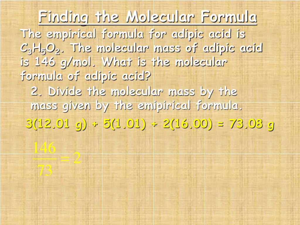 finding the molecular formula the empirical 1