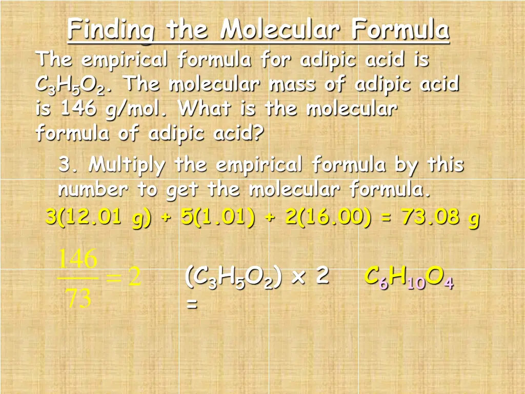 finding the molecular formula the empirical 2