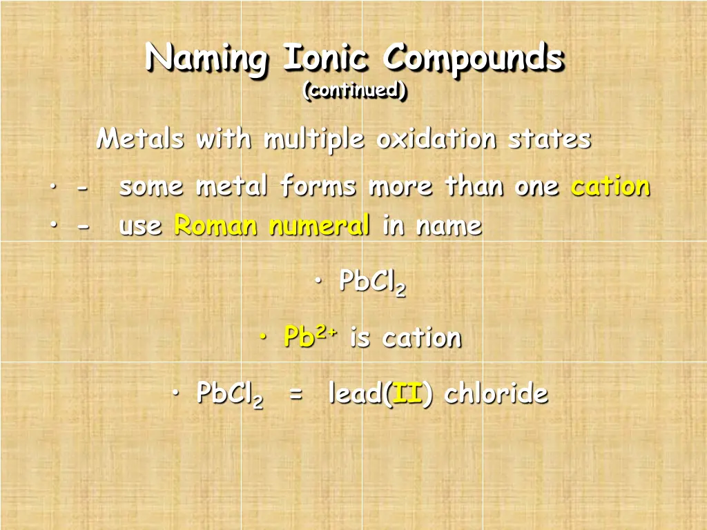 naming ionic compounds continued
