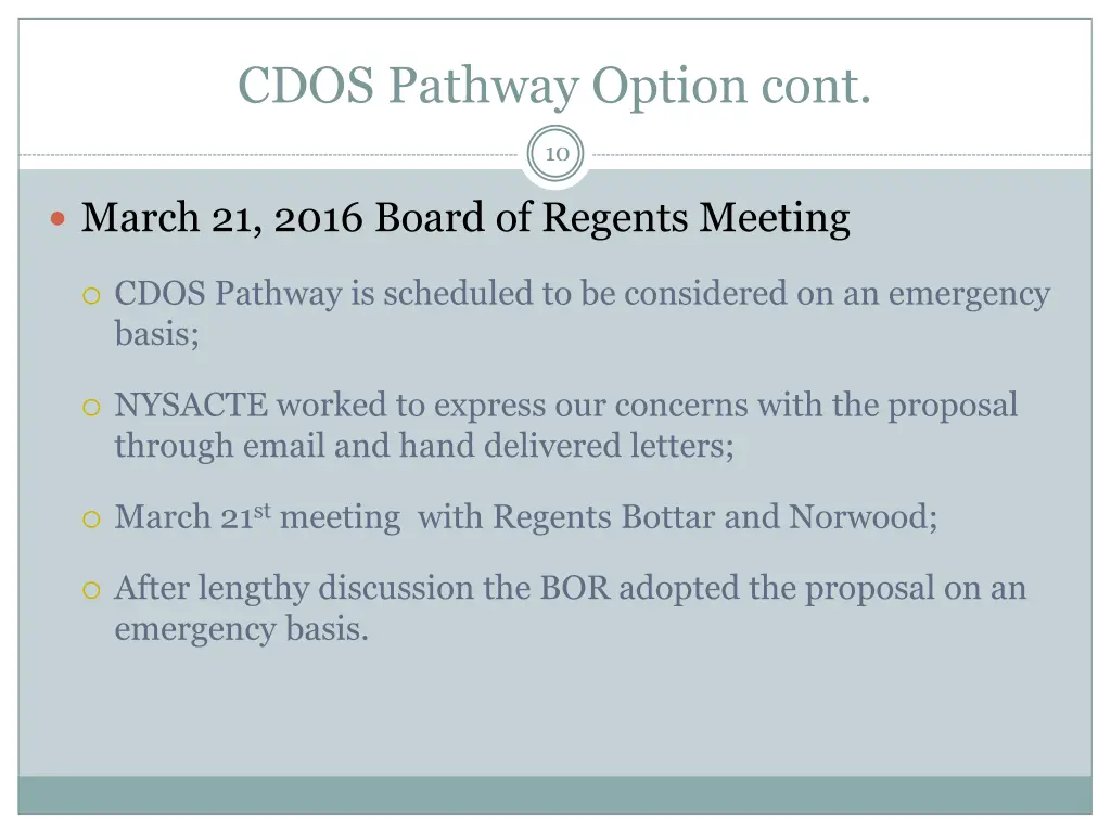 cdos pathway option cont