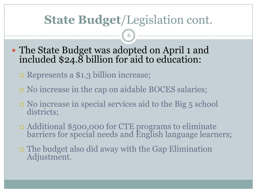 state budget legislation cont 2