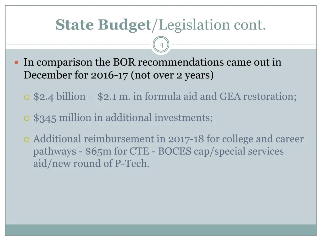 state budget legislation cont