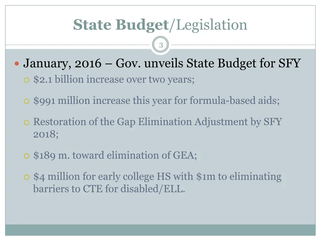 state budget legislation