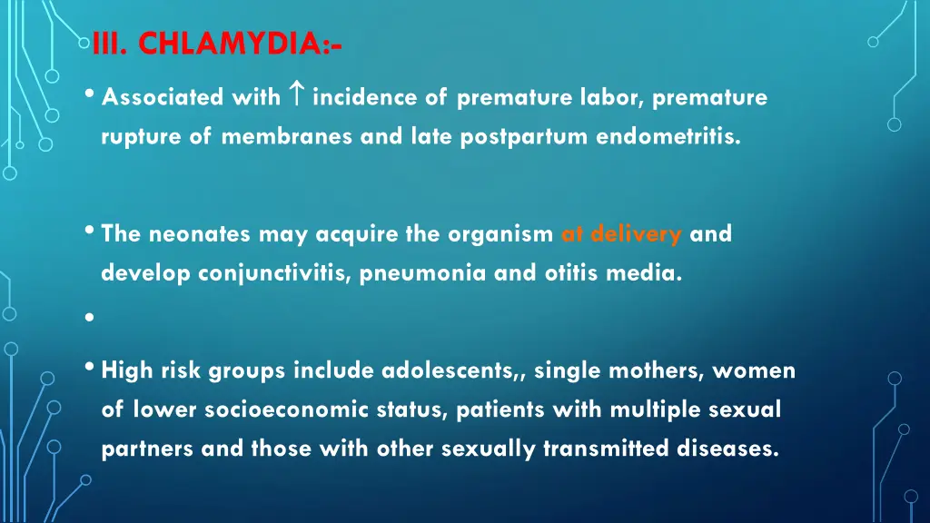 iii chlamydia associated with incidence
