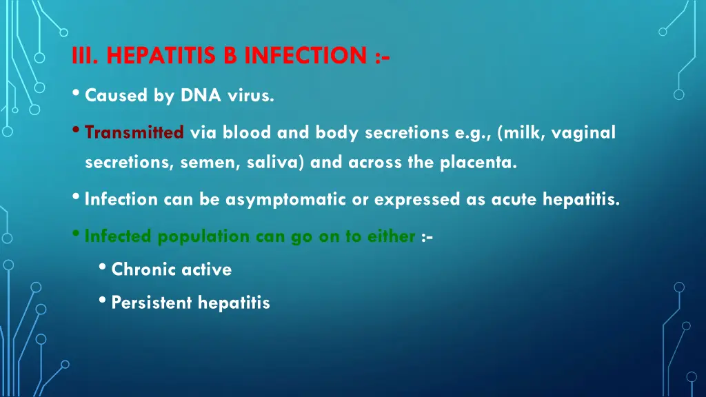 iii hepatitis b infection caused by dna virus
