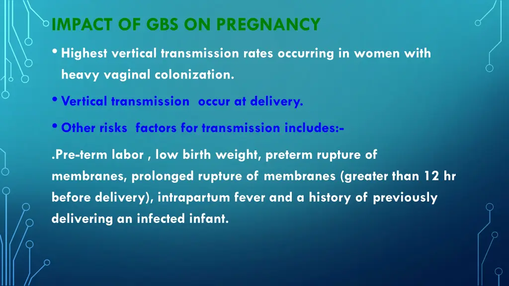 impact of gbs on pregnancy highest vertical