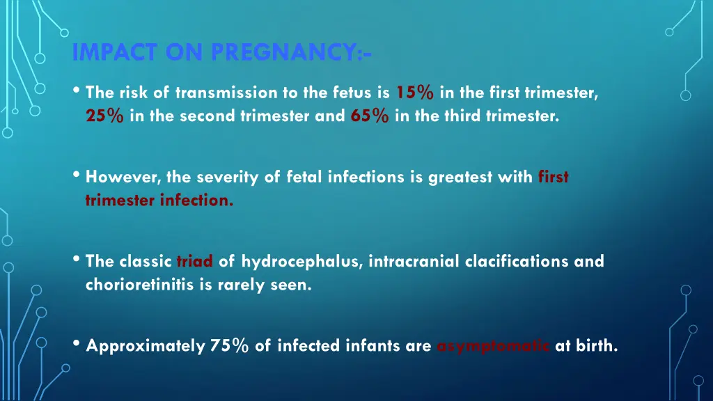 impact on pregnancy the risk of transmission