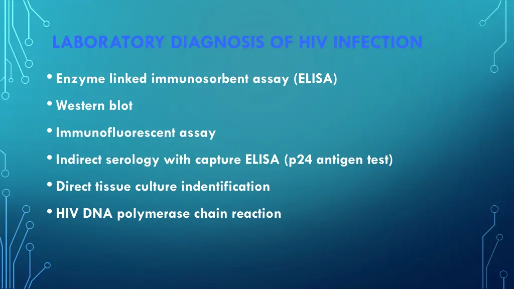 laboratory diagnosis of hiv infection