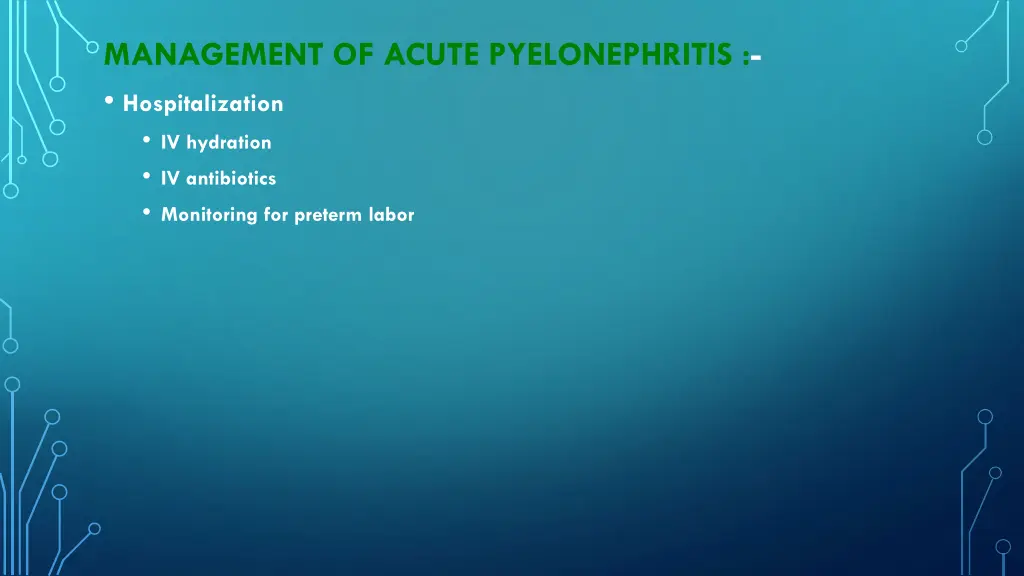 management of acute pyelonephritis