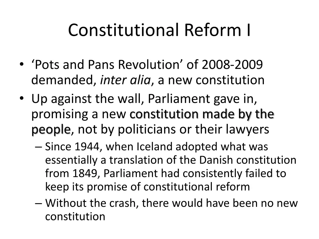 constitutional reform i