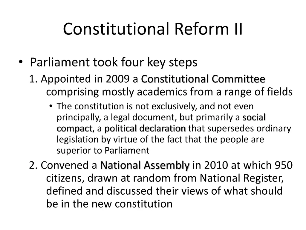 constitutional reform ii